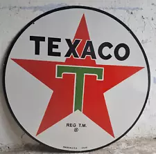 New ListingTexaco Porcelain Enamel Sign 30 x 30 Inches 2 Sided