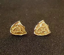 14k Yellow Gold Oakland Raiders Football NFL Stud Earrings MA NFLP TM