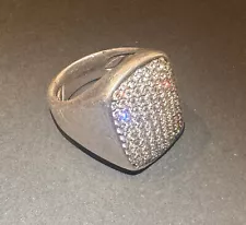 David Yurman 3ct Size 12 Diamond Ring .925 Sterling Silver