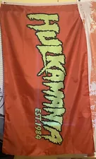 WWE WWF Hulkamania Hulk Hogan Logo Flag Wall Banner