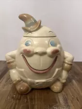 Vintage Brush McCoy Humpty Dumpty with Hat Ceramic Cookie Jar W-29 MINT