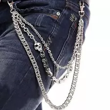 Wallets for Men Jeans Skull Hip Hop Pants Chain Keychain Mens Decorative