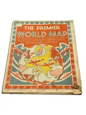 Rare Premier Map of The World Geographia Map Alexander Gross F.R.G.S c1940s