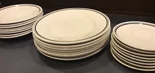 Vintage White Color Rim Restaurant Ware Style Made In China Dish Lot 24 Piece