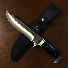 Browning Model 512 Alamo Stainless Steel Hunting Bowie Knife & Nylon Belt Sheath