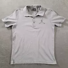 Jordon Polo Shirt Jumpman 23 Logo Gray Mens Large Shirt