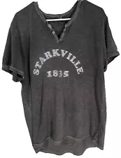 Starkville MS Home Of The Mississippi State Bulldogs Gray Women’s XL Henley Top