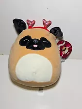 Kellytoy Squishmallow PAM THE PUG 10in 101-2 Valentine's Squad Cupid Costume Tag