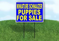 Miniature Schnauzer PUPPIES FOR SALE YELLOW Yard Sign Road with Stand LAWN SIGN