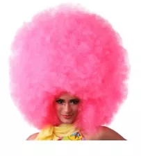 Hi Fro Pink Afro Wig Costume Theatre Halloween Giant Afro huge clown