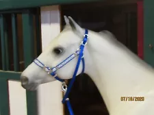 Jaapi Blue & Silver striped Halter - fit Breyer/Stone traditional model horses