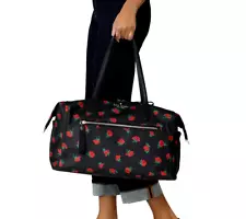 Kate Spade Chelsea Weekender - Rose Toss Print Gym Duffle Travel Bag Floral