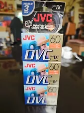 New ListingJVC DVC 60 Minute Digital Video Cassette Mini DV Tape 3 Pack DVM60ME M-DV60DU3