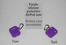 OVERSTOCK SALE Purple Silicone Airpod Case With Clip. For AirPods 1or2.