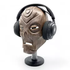 Skyrim Dragon Priest Wooden Mask Headphone Stand, Gaming Headset Holder