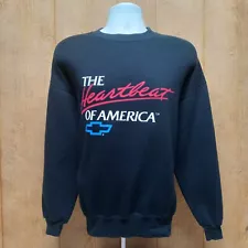 Vintage Chevrolet Heartbeat Of America Black Sweatshirt 80s Mens XL MK4