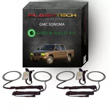 Green Angel Eye LED Headlight Halo Ring kit for 1998-2004 GMC Sonoma Headlights (For: GMC Sonoma)