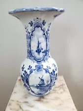 Gorgeous Mid 1800's Antique "Delft" Pottery Matching of Palace size VASE