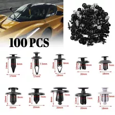 100x Trunk Screw Rivets Set Car Bumper Fender For Auto Plastic Fastener Clips#25