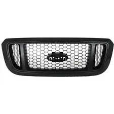 Grille For 2004-2005 Ford Ranger Textured Black Shell w/ Silver Insert Plastic (For: 2005 Ford Ranger)