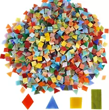 1600 Pieces/2.2 Pounds Vibrant Mixed Glass Mosaic Tiles for Crafts Cathedral Sta