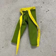 1/12 Iron Fist style green pants with yellow belt for 6" slim body