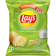 Lay's Cream & Onion Potato Chips, 165g/5.8oz Bag