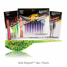 Leland's 2.5" Crappie Slab Magnet Soft Fishing Baits 33 Colors Available 8 Count