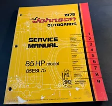 1975 JOHNSON 85 HP OUTBOARD MOTOR SERVICE MANUAL JM-7512 (407)