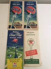 New Listing1940s Service Gas Station Highway Travel 4 Road Maps Mobilgas Gulf Texaco