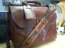 vintage TIMBERLAND Heavy saddle Leather Briefcase Messenger Bag USA (on sale)