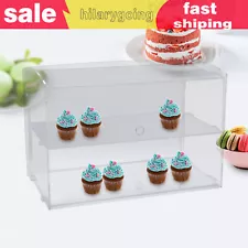 2 Tiers Commercial Pastry Muffins Food Showcase Countertop Bakery Display Case