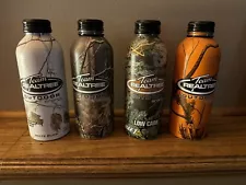 Team REALTREE Energy Drink, 16oz Aluminum Bottles, Empty. All Four Sold Together