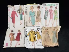 6 Vintage ORIGINAL Classic Dress Patterns Simplicity + 50s + Era Estate Sale Lot