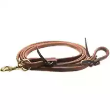 Hermann Oak Harness Leather Flat Roper Horse Equestrian Reins 1/2" x 8' (Amish)