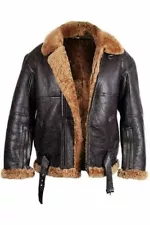 SALE GINGER RAF SHEARLING FLIGHT BOMBER AVIATOR PILOT FLYING LEATHER JACKET