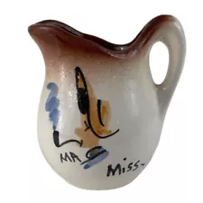 Ma Folk Art Down Home Hillbilly Mississippi Stoneware Syrup Pitcher Creamer