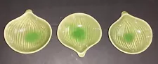 Set of 3 Unique onion shaped sauce dishes green