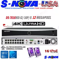 Hikvision 16CH 8CH PoE 12MP NVR AcuSense DS-7616NXI-I2/16P/S DS-7608NX-I2/8P/S