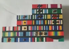US ARMY Combat Military Ribbon Bar Iraq Afghanistan Kuwait Service - 22 Ribbons