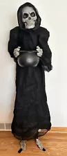 Halloween Standing Grim Reaper 6 Foot Tall For Decoration Only Not Functioning