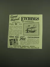 1949 Associated American Artists Advertisement - Etchings and lithographs