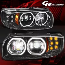 PAIR BLACK LED DRL PROJECTOR HEADLIGHT LAMPS FOR 2008-2022 PETERBILT 389/388/567 (For: 2021 Peterbilt 389)