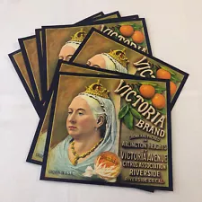 Vintage Fruit Crate Advertising Label Wholesale Reseller Lot 50x Queen Victoria