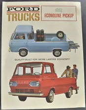 1963 Ford Econoline Pickup Truck Sales Brochure Folder Excellent Original 63