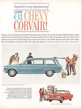 1961 Chevy Corvair 700 Lakewood Station Wagon Vintage Print Ad Wall Art Photo