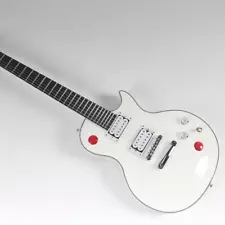 Custom LP Electric Guitar Alpine White Buckethead Signature Red Knob Baritone