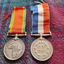 ww2 Original South Africa Service Medal Named And For War Services Medal