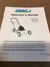 Cub Cadet / MTD 18" Mulching Push Mower Model 11A-702A101 / Owners Manual