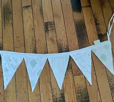 Cotton Fabric Bunting Pennant Flags Banner Garland Little House Collection 17.5'